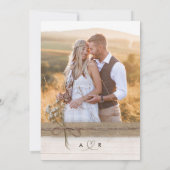 Invitation Rustic Faux Burlap Boho Mariage photo (Dos)