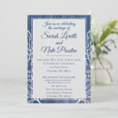 Invitation Rustic Faux Jean avec Laurel Mariage (Debout devant)