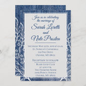 Invitation Rustic Faux Jean avec Laurel Mariage (Devant / Derrière)