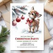 Invitation Rustic fawn snowy forest serene scene Christmas 