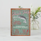 Invitation Rustic Fish Fry Party Poster Invite (Debout devant)