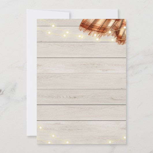 Invitation Rustic Flannels & Fizz Automne Anniversaire (Dos)