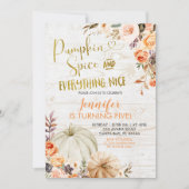 Invitation Rustic Floral Citrouilles épices et tout Nice I (Devant)