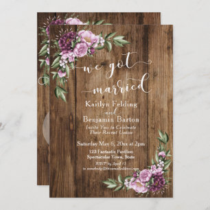 Invitation Rustic Floral et nous avons eu une réception marié