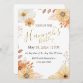Invitation Rustic Floral For Women – Boho Fall Flowers (Devant / Derrière)
