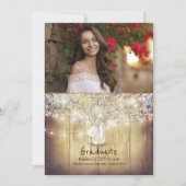 Invitation Rustic Floral Mason Jar Photo Graduation Party (Devant)