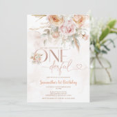 Invitation Rustic Floral n'est-elle pas géniale 1er anniversa (Debout devant)