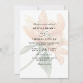 Invitation Rustic Floral Neutral Budget QR Code Wedding (Devant)