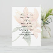 Invitation Rustic Floral Neutral Budget QR Code Wedding (Debout devant)