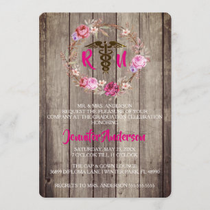Invitation Rustic Floral Nursing School