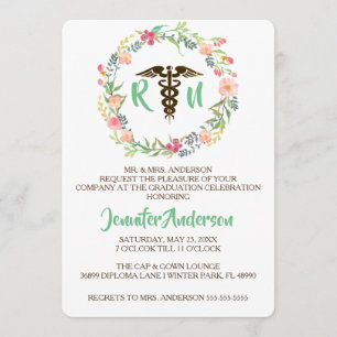 Invitation Rustic Floral Nursing School