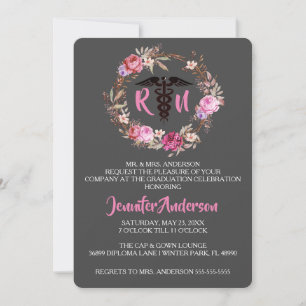 Invitation Rustic Floral Nursing School