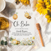 Invitation Rustic Floral Oh Babee Honey Bee Baby Shower