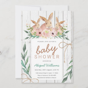 Invitation Rustic Floral Safari Baby shower de famille de lap