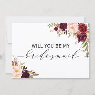 Invitation Rustic Floral Seras-tu ma servante d'honneur   2 c