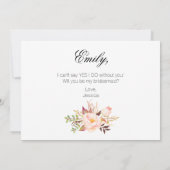 Invitation Rustic Floral Seras-tu ma servante d'honneur | 2cô (Dos)