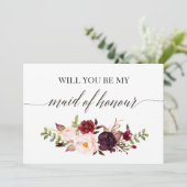 Invitation Rustic Floral Serez-vous ma servante d'honneur-2 (Debout devant)