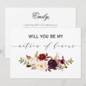 Invitation Rustic Floral Serez-vous mon maître d'honneur ? (Devant / Derrière)