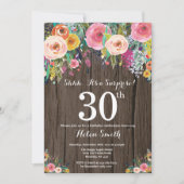 Invitation Rustic Floral Surprise 30e anniversaire (Devant)