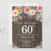 Invitation Rustic Floral Surprise 60e anniversaire (Devant)