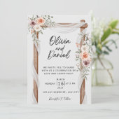 Invitation Rustic Floral Wedding Invitation, Elegant Boho Wed (Debout devant)
