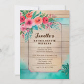 Invitation Rustic Floral & Wood Elegant Bachelorette Weekend  (Devant)