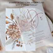 Invitation Rustic Florals Arrière - plan pour Mariage Vellum