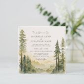Invitation Rustic Forest Evergreens Mariage chrétien (Debout devant)