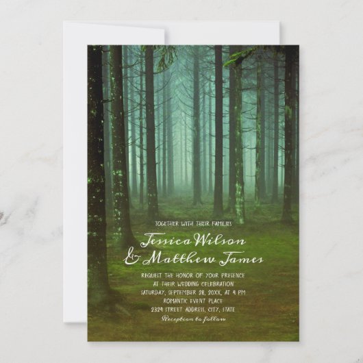 Invitation Rustic Forest Magique Woods Mariage campagnard d'a (Devant)