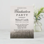 Invitation Rustic Forest Misty Landscape Graduation Party (Debout devant)