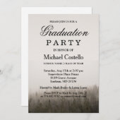 Invitation Rustic Forest Misty Landscape Graduation Party (Devant / Derrière)