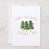 Invitation Rustic Forest Mountain Sauvez la date Mariage (Dos)