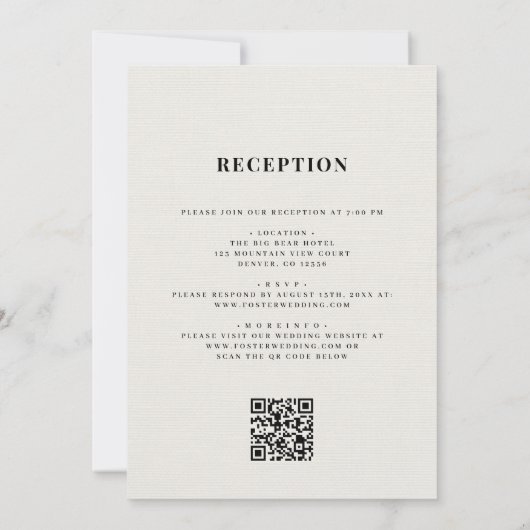 Invitation Rustic Forest Mountains QR Code Wedding  (Dos)