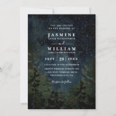 Invitation Rustic Forest Sky Night Elegant QR Code Wedding (Devant)
