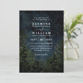 Invitation Rustic Forest Sky Night Elegant QR Code Wedding (Debout devant)