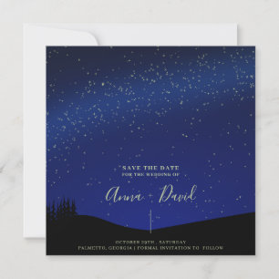 Invitation Rustic Forest Starry Nuit Mariage Enregistrer La D