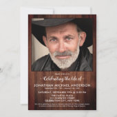 Invitation Rustic Funeral Photo Célébration De La Vie (Devant)