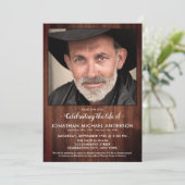 Invitation Rustic Funeral Photo Célébration De La Vie (Debout devant)