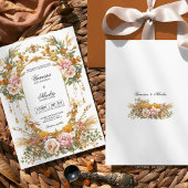 Invitation Rustic Garden Estate Blush Gold Floral Wedding 
