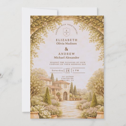 Invitation Rustic Garden Estate Wedding (Devant)