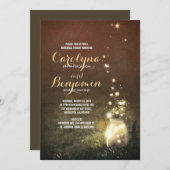 Invitation Rustic Garden Fireflies Mason Jar Dîner de répétit (Devant / Derrière)