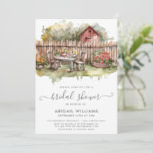 Invitation Rustic Garden Party Jardin de pique-nique Fête des (Debout devant)