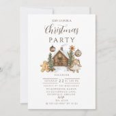 Invitation Rustic Gingerbread Cabin Christmas (Devant)