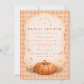 Invitation Rustic Gingham Pumpkin Bridal Shower (Devant)