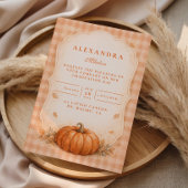 Invitation Rustic Gingham Pumpkin Fall Graduation
