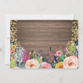 Invitation Rustic Girl Citrouille premier anniversaire Floral (Dos)