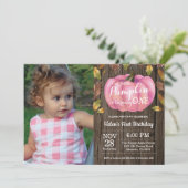 Invitation Rustic Girl Citrouille premier anniversaire Invita (Debout devant)