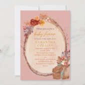 Invitation Rustic Girl Woodland Deer Baby shower (Devant)