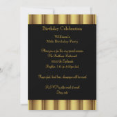 Invitation Rustic Gold Black Metal Lock fête d'anniversaire (Dos)