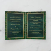 Invitation Rustic Gold Emerald Green Filigree Mariage musulma (Intérieur)